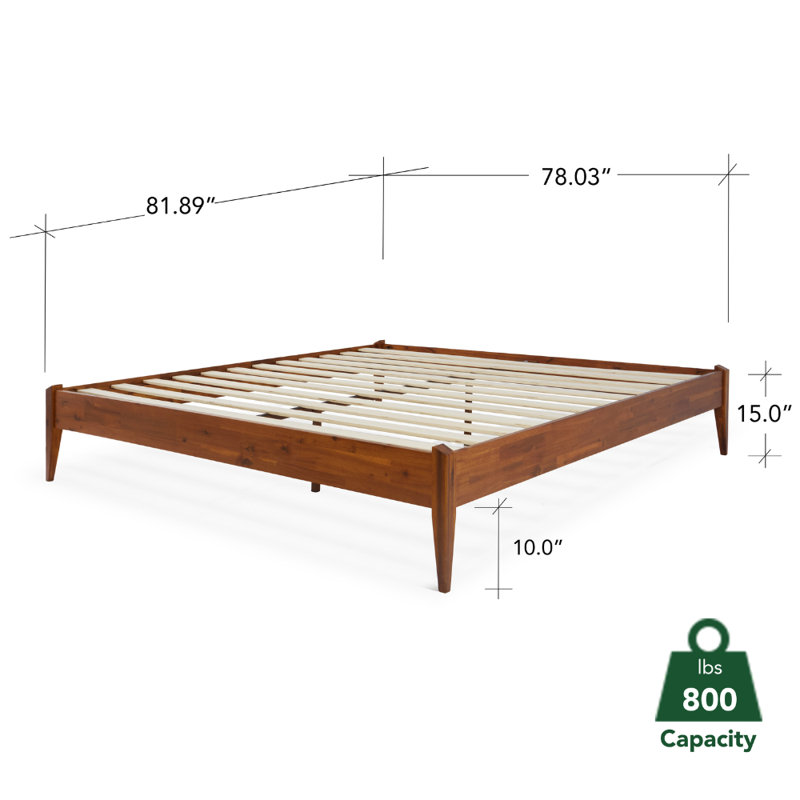 Ebern Designs Dinkee Solid Wood Platform Bed without Headboard, Mid ...